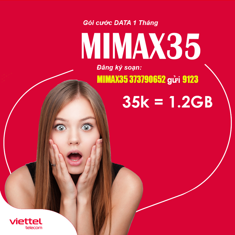 Cách đăng ký gói Mimax35 Viettel giá 35.000đ có ngay 1.2GB/tháng