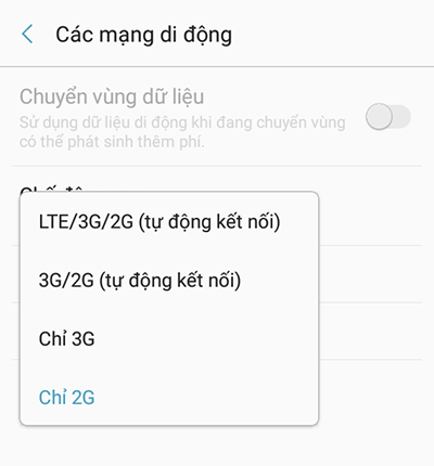 Bật 4G Viettel trên điện thoại Samsung