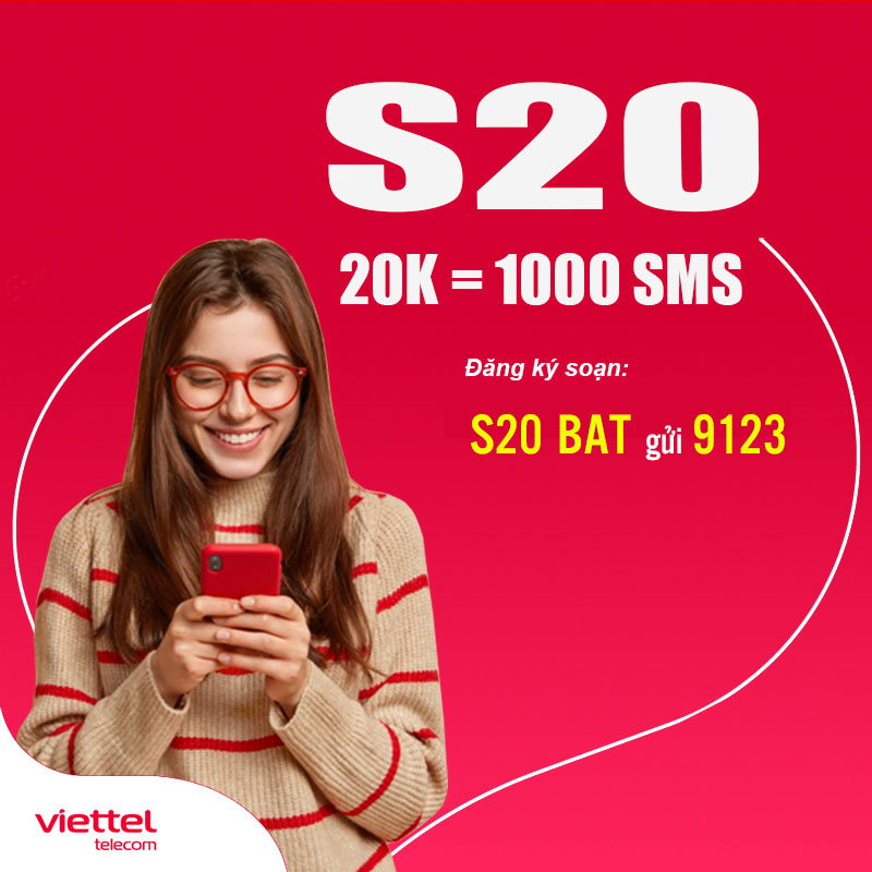 Cách Đăng Ký 1000 Tin Nhắn Viettel Giá 20.000đ/Tháng - S20 Viettel