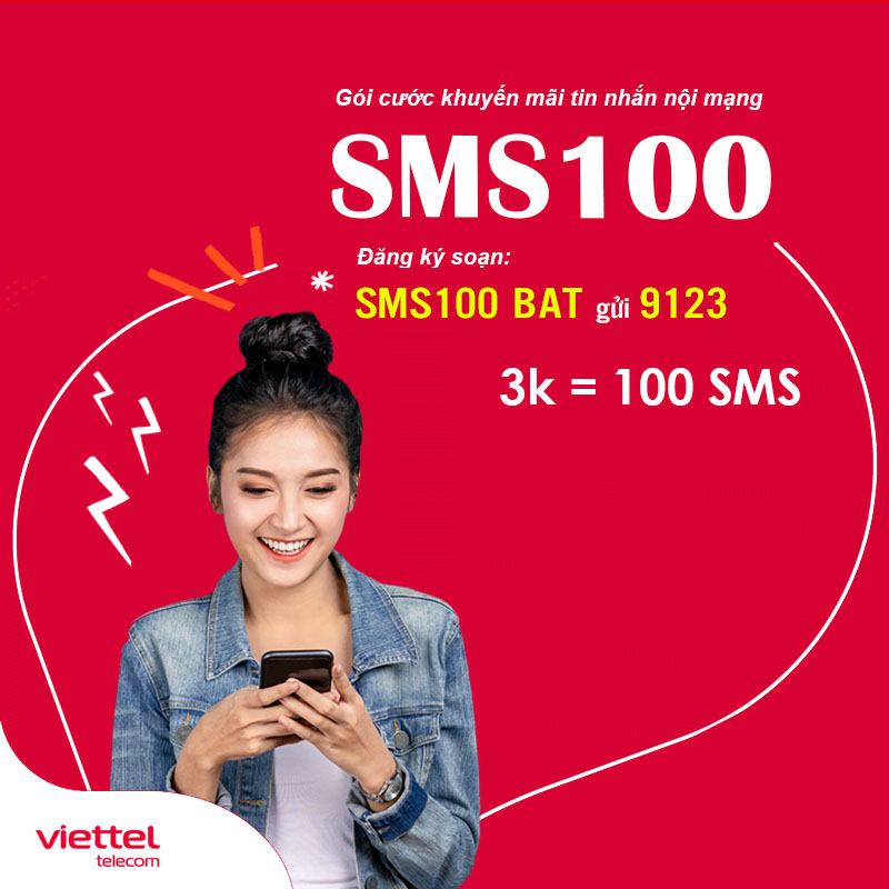 Cách Đăng Ký 100 Tin Nhắn Viettel Giá Rẻ 3.000đ/24h - SMS100 Viettel