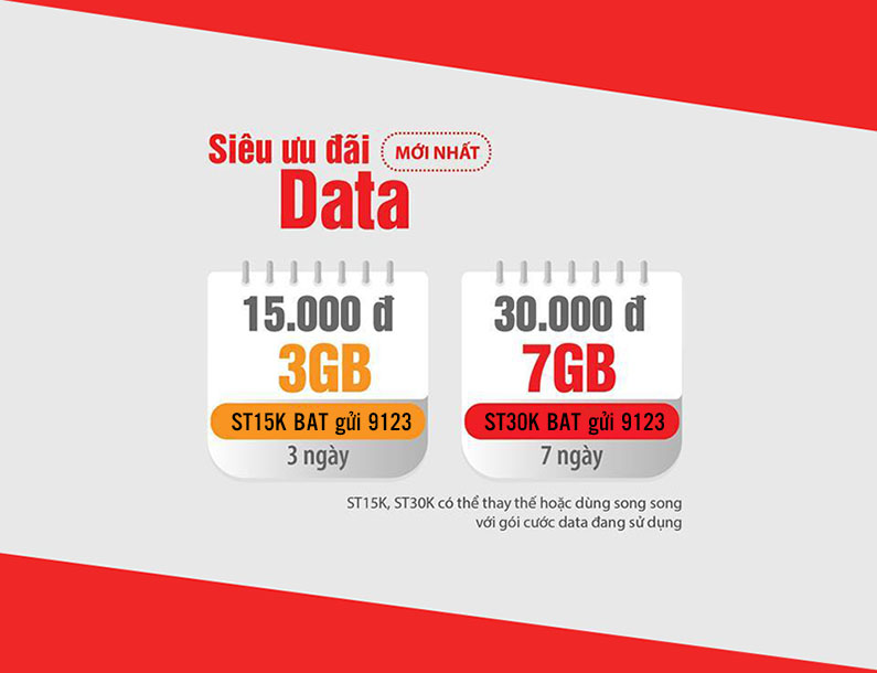 Data thả ga cùng gói ST30k giá rẻ 30k 1 tuần