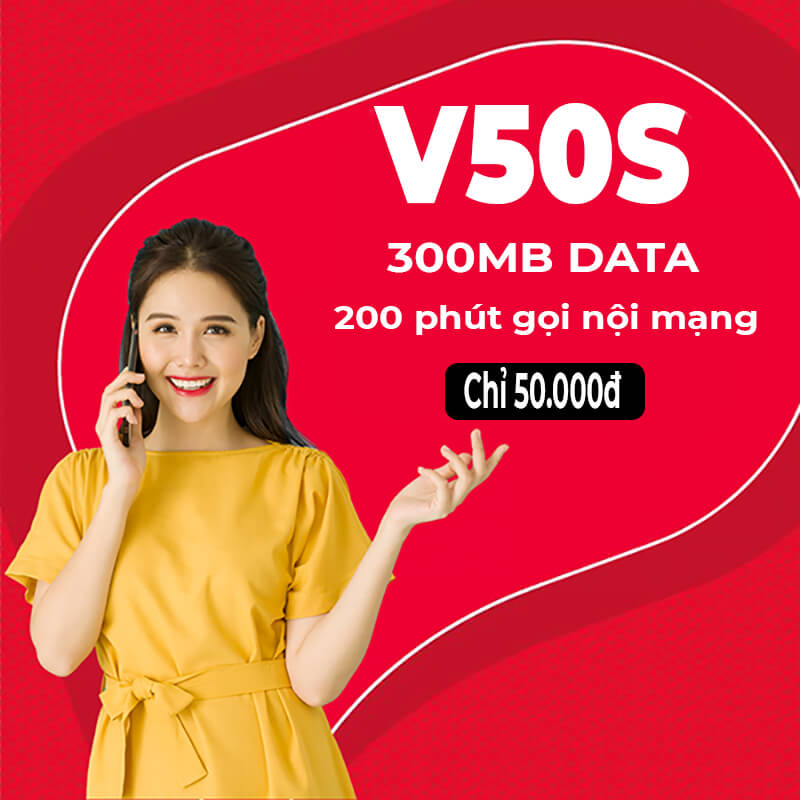 Gói cước V50S của Viettel tặng 300MB & 200 phút gọi chỉ 50K/30 ngày