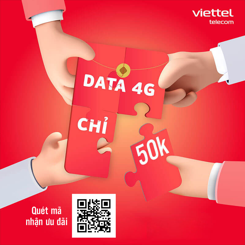 Cách đăng ký 4G Viettel Tháng 50k có 3GB, 5GB, 45GB Data
