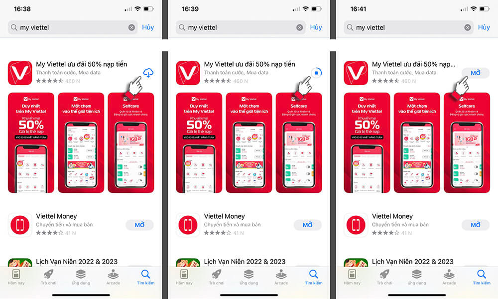 Các bước tải ứng dụng My Viettel từ App Store