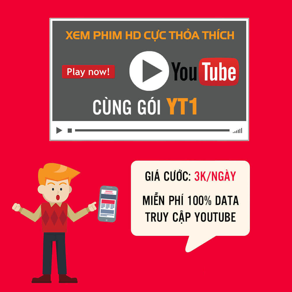 Đăng ký gói YT1 Viettel miễn phí Data Youtube 1 ngày giá 3k