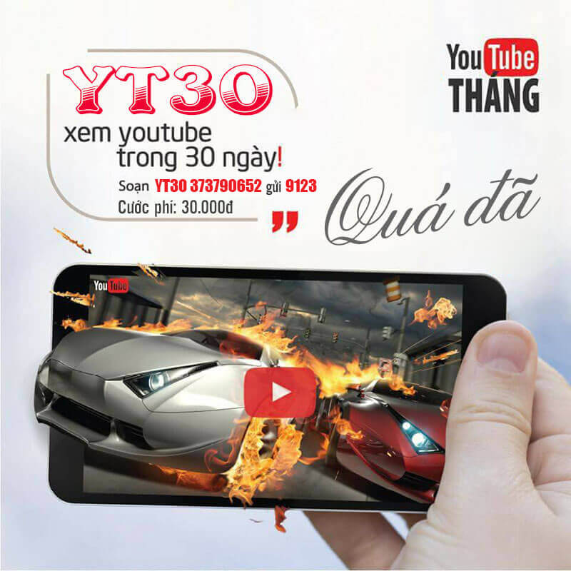Đăng ký gói YT30 Viettel miễn phí Data Youtube 1 tháng giá 30k