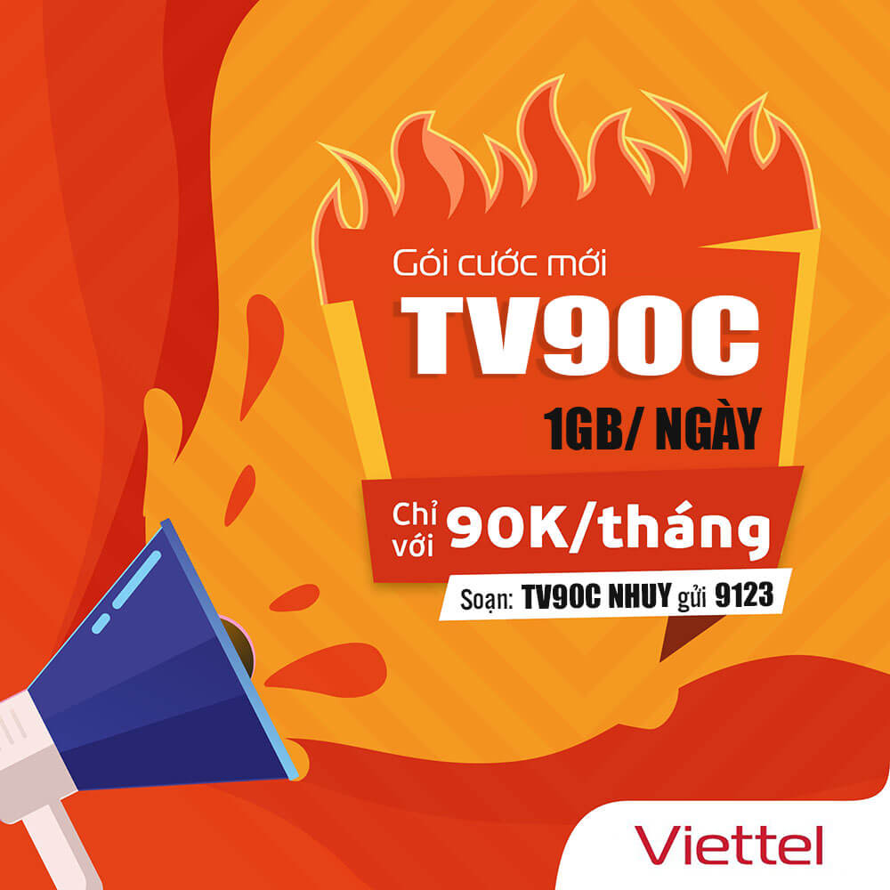 Đăng Ký Gói TV90C Viettel Có 1GB/ngày & TV360 Standard